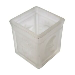 VTG Celestial Glass Votive Candle Holder Sun Crescent Moon Star Frosted Tealight